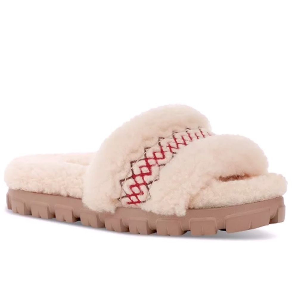 Cozy
UGG®
 Cozetta Braid Slip-On shoes Sherpa embroidered $130 8 fall holiday